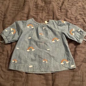 Jcrew crewcuts chambray embroidered top